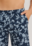 Night And Day Button Front Cotton Pajama Set | Night Blue Tiles 75137-3013
