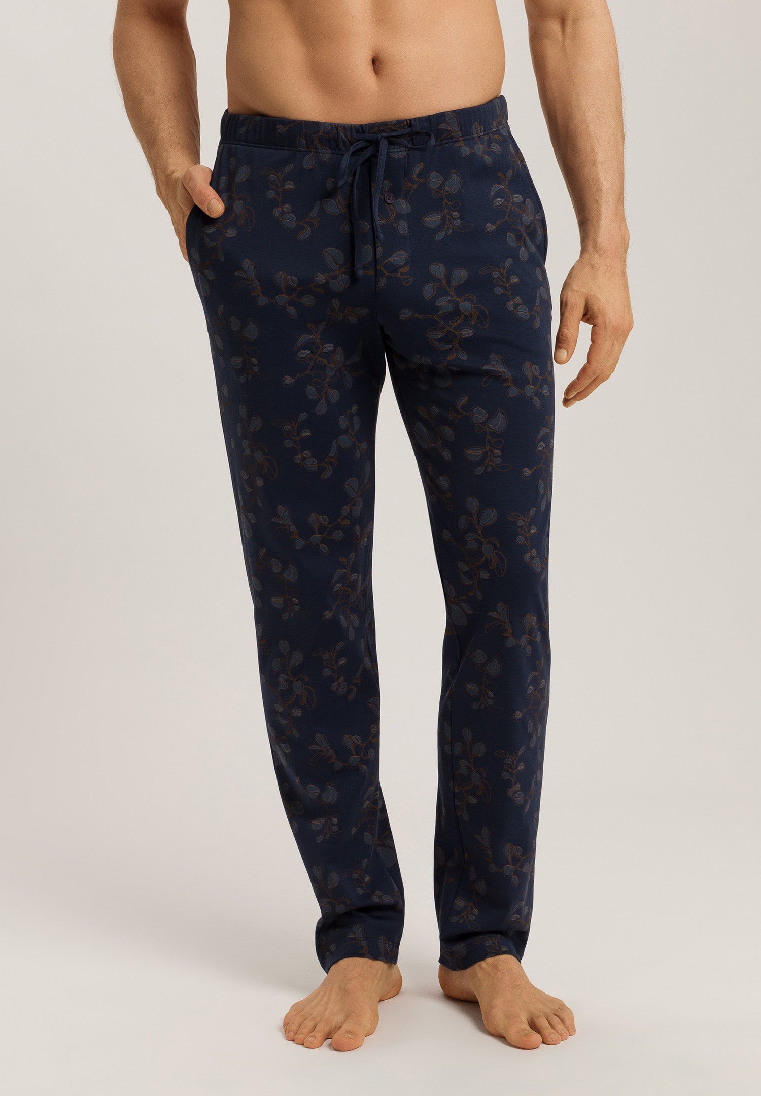 Night And Day Knit Lounge Pant | Navy Ink Leaves 75216-3033