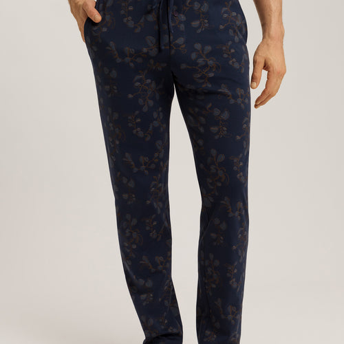 Night And Day Knit Lounge Pant | Navy Ink Leaves 75216-3033