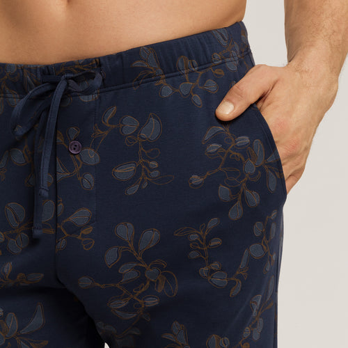 Night And Day Knit Lounge Pant | Navy Ink Leaves 75216-3033