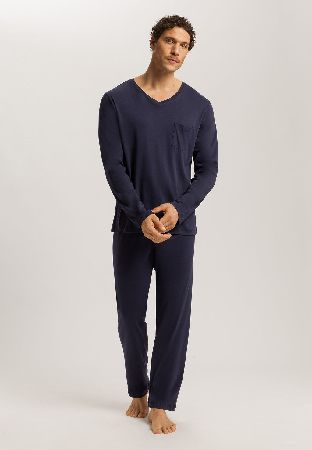 Sea Island Cotton Long Sleeve Pajama | Black Iris 75284-496