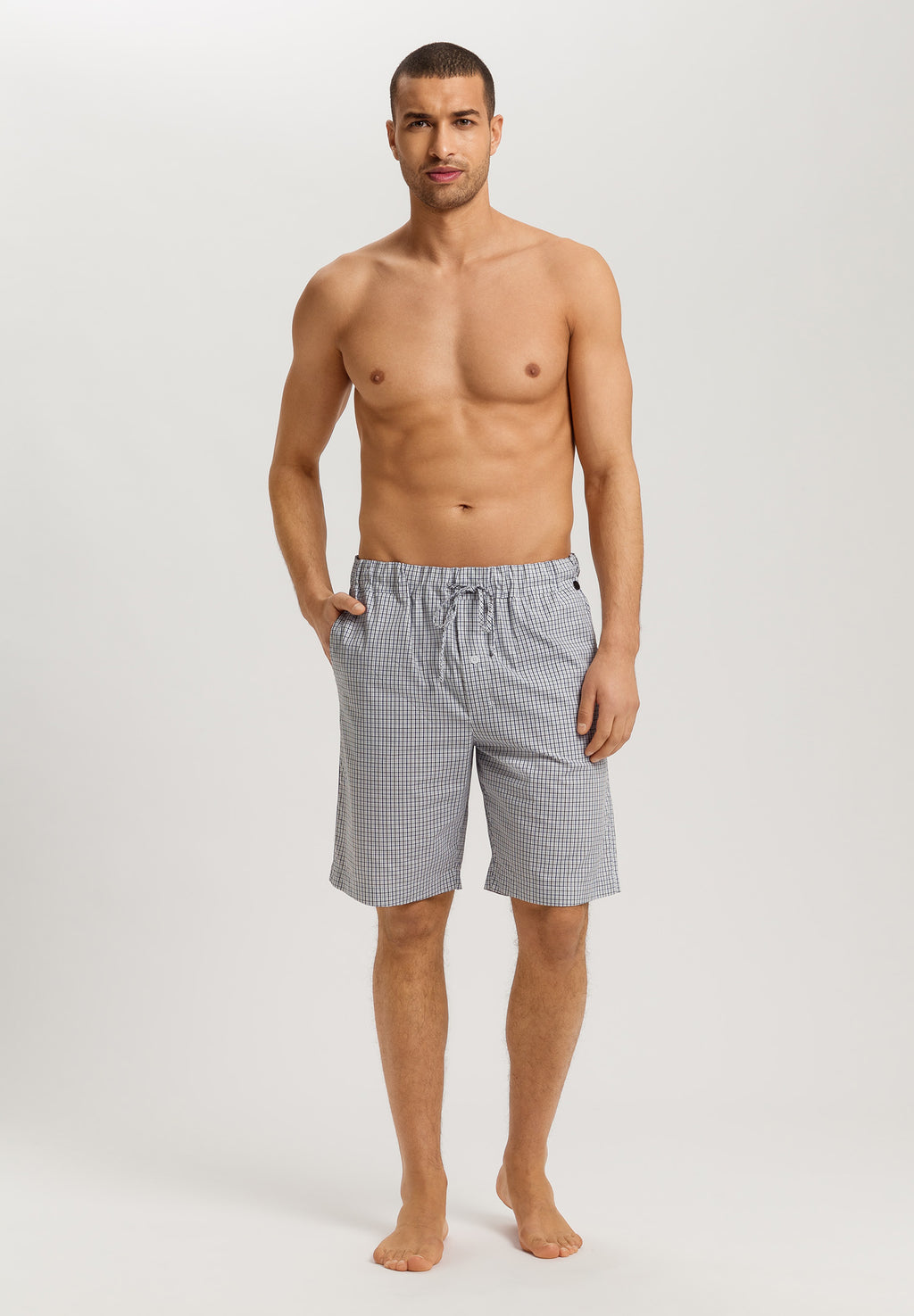 Night And Day Cotton Woven Drawstring Shorts | Shaded Check 75433-1097