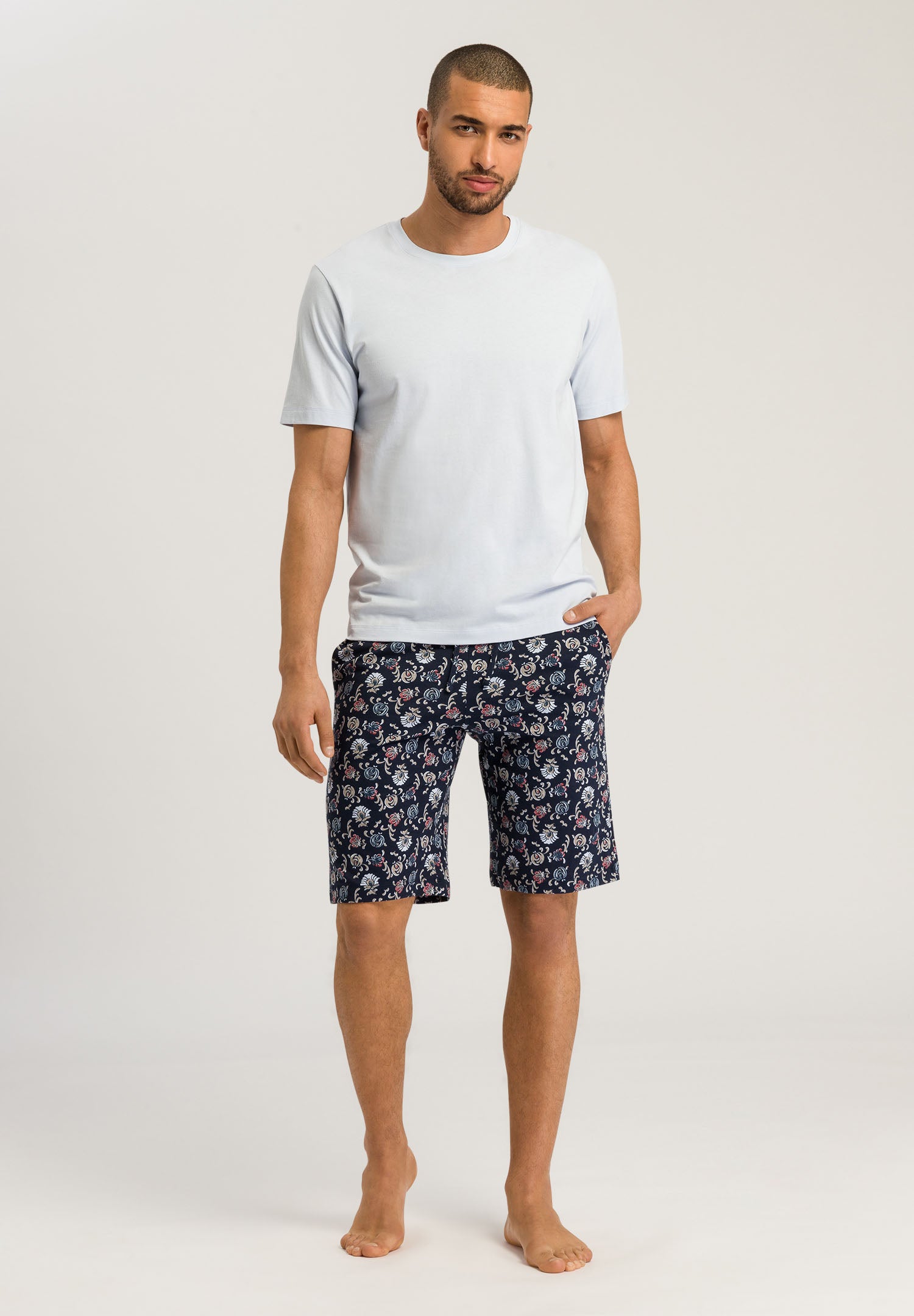 75513 Night And Day SHORT KNIT PANT - 1248 Navy Botany Print
