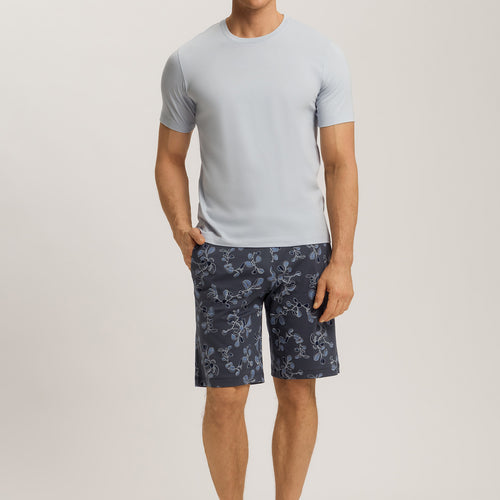 Night And Day Short Knit Pant | Aqua Ink Leaves 75513-3025
