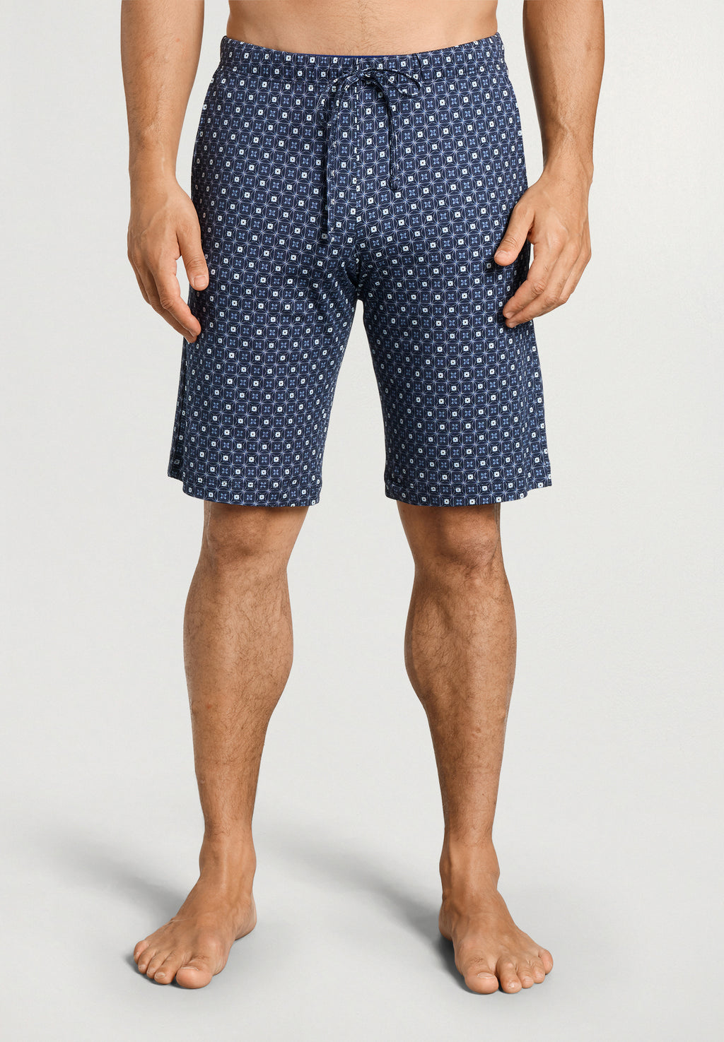 Night And Day Drawstring Cotton Shorts | Squared Harmony 75513-3100