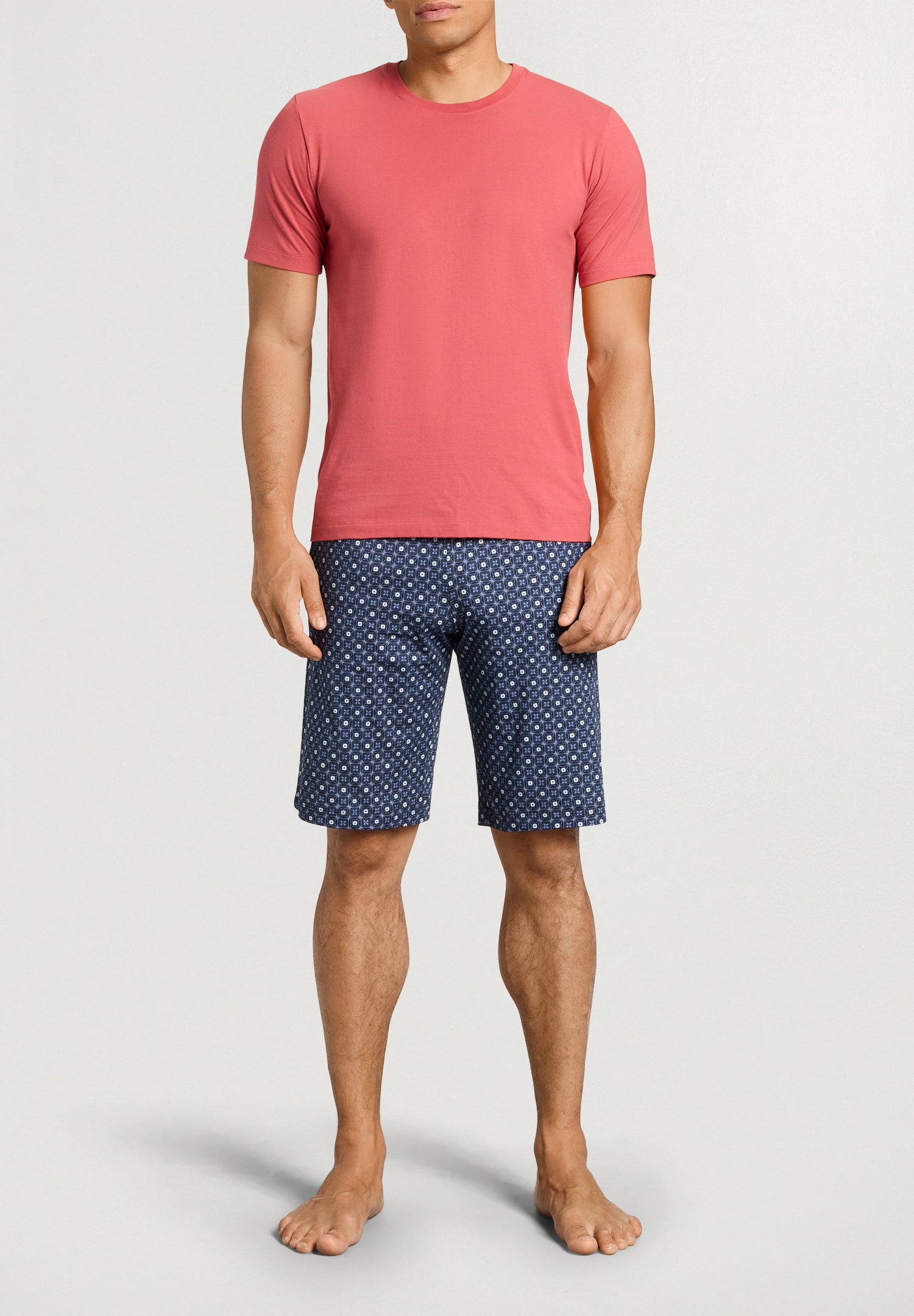 Night And Day Drawstring Cotton Shorts | Squared Harmony 75513-3100