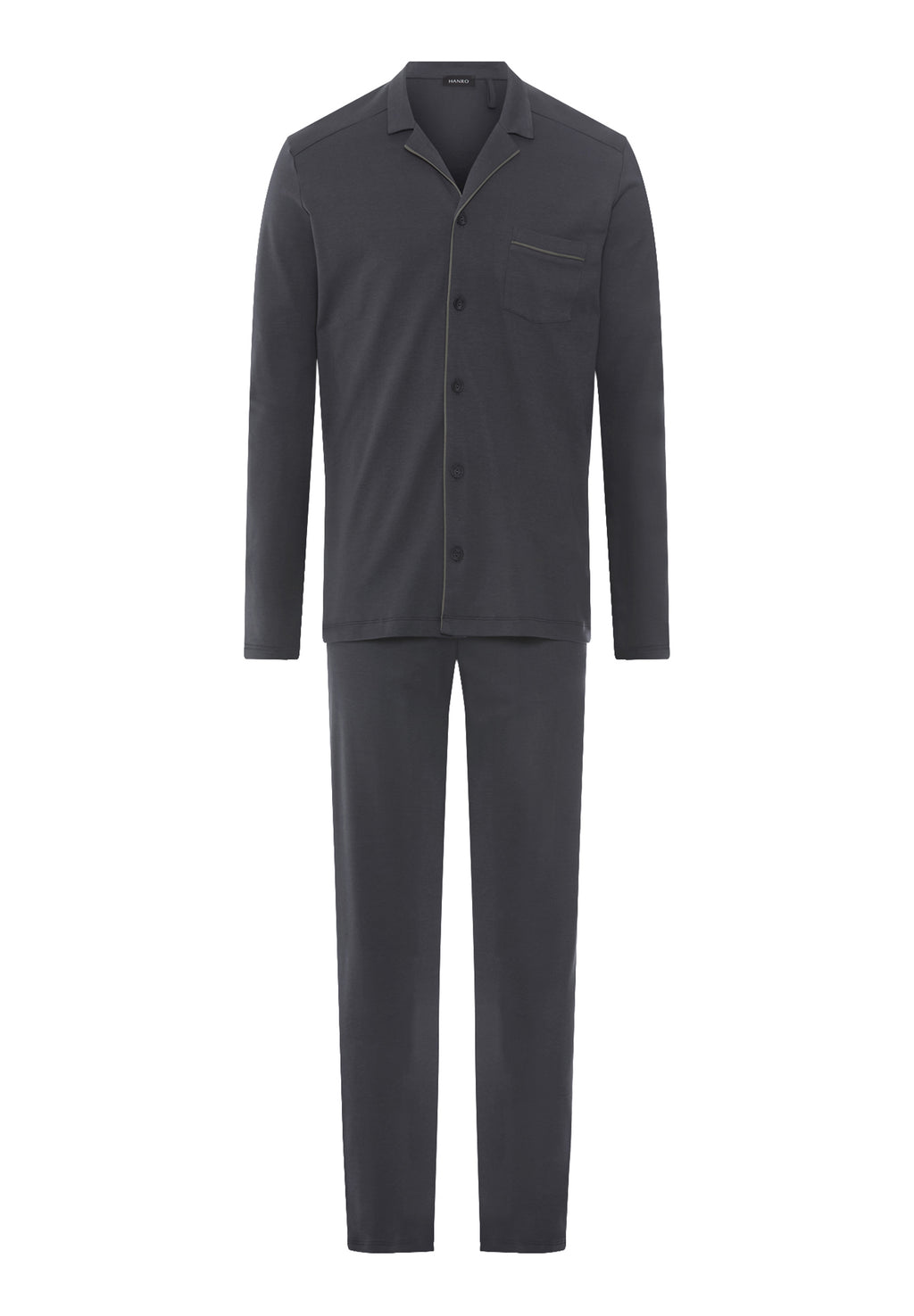 Night And Day Button Front Cotton Pajama Set | Charcoal Art 75587-2678