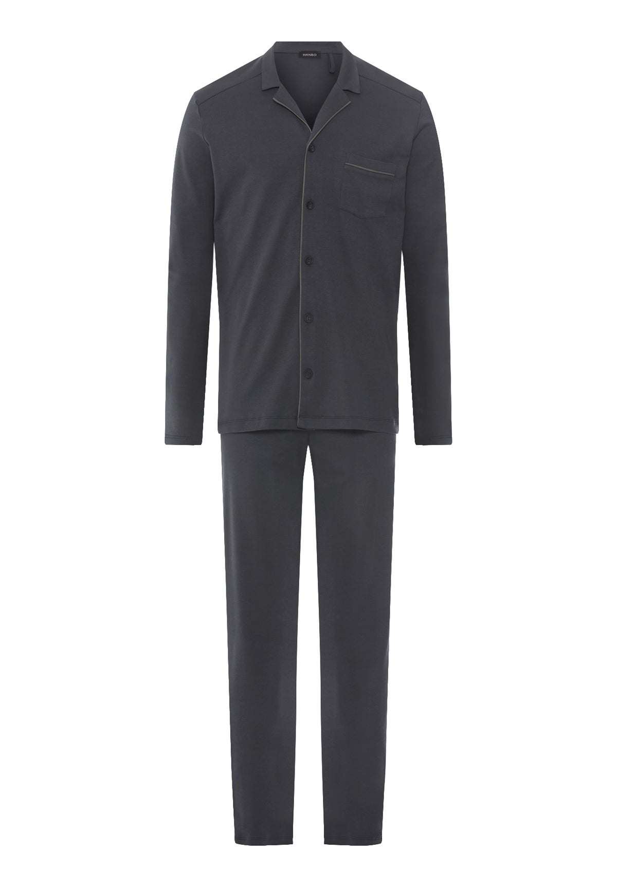 Night And Day Button Front Cotton Pajama Set | Charcoal Art 75587-2678