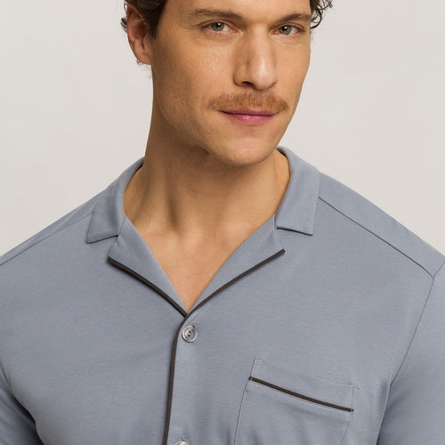 Night And Day Button Front Cotton Pajama Set | Cliff Grey 75587-2680