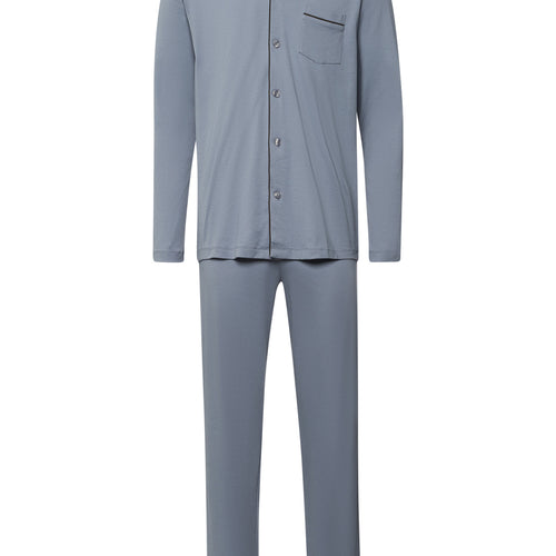 Night And Day Button Front Cotton Pajama Set | Cliff Grey 75587-2680