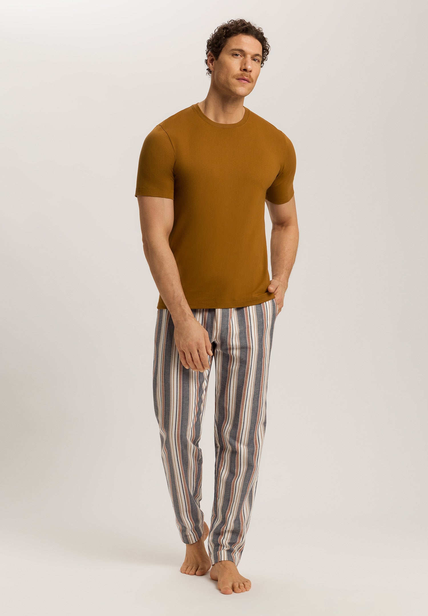 Cozy Comfort Cotton Drawstring Pajama Pants | Redwood Stripe 75723-3043