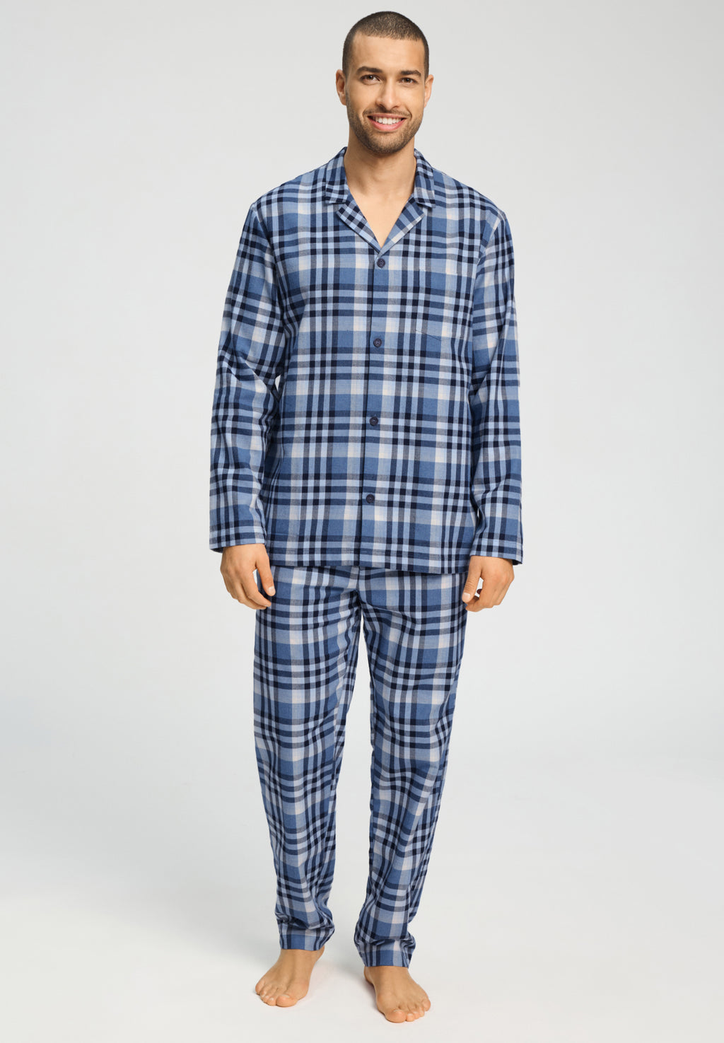 Cozy Comfort Cotton Flannel Button Front Pajama Set | Pacific Squares 75724-3126