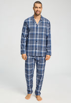 Cozy Comfort Cotton Flannel Button Front Pajama Set | Pacific Squares 75724-3126