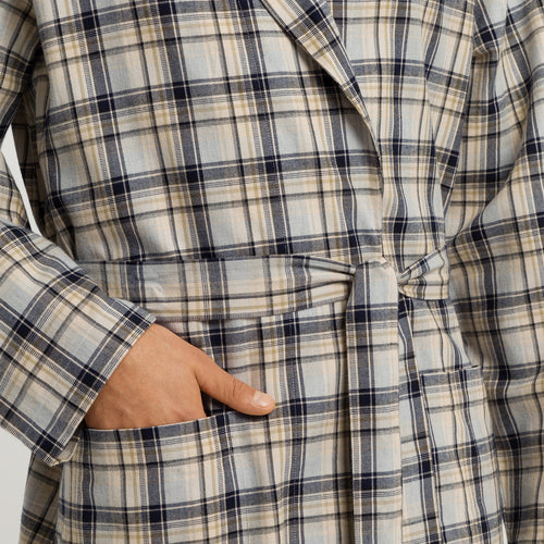 Cozy Comfort Cotton Flannel Robe | Cardamom Check 75729-3042