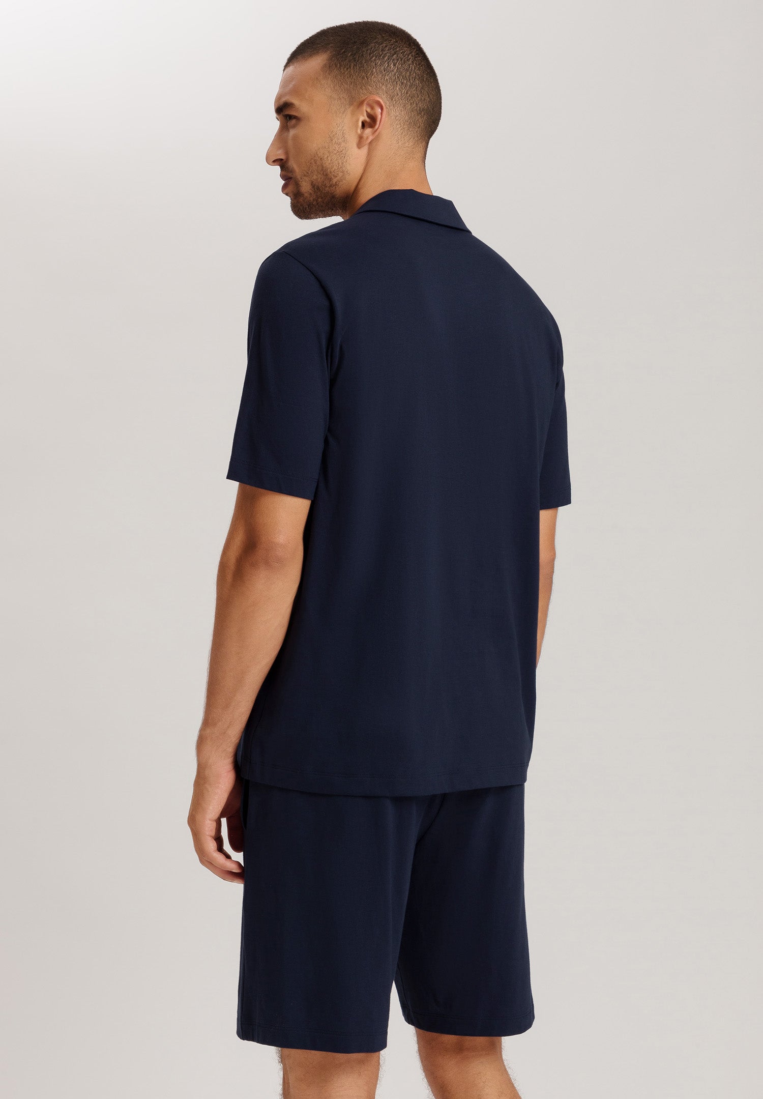 Night And Day Notch Collar Button Front Cotton Shirt | Deep Navy 75752-1610