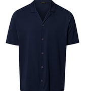 Night And Day Notch Collar Button Front Cotton Shirt | Deep Navy 75752-1610