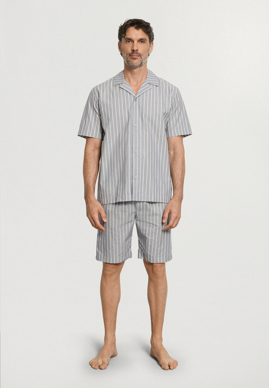 Night And Day S/Slv Henley Shirt | Denim Stripe 75754-3108