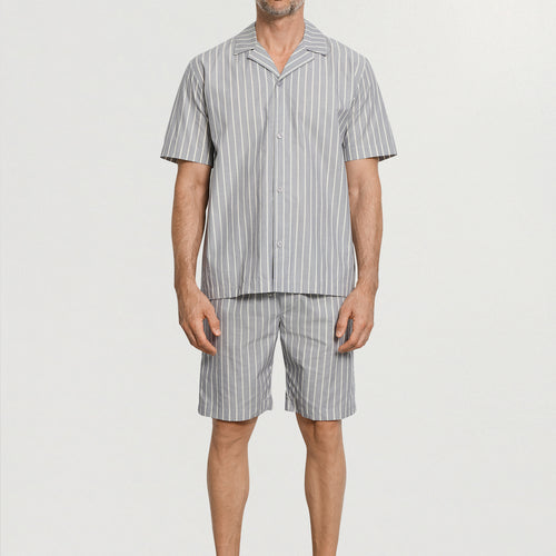 Night And Day S/Slv Henley Shirt | Denim Stripe 75754-3108