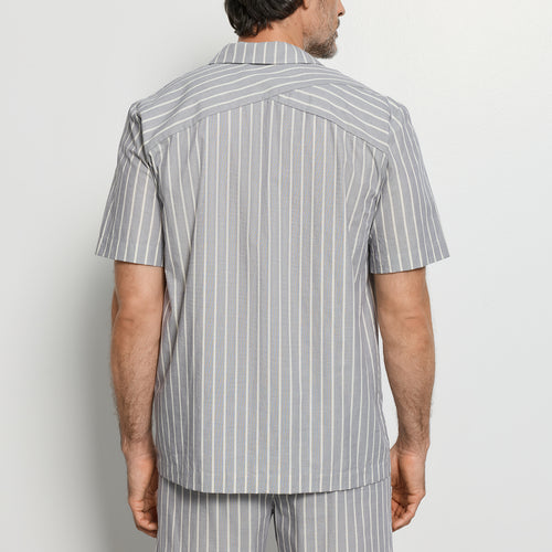 Night And Day S/Slv Henley Shirt | Denim Stripe 75754-3108