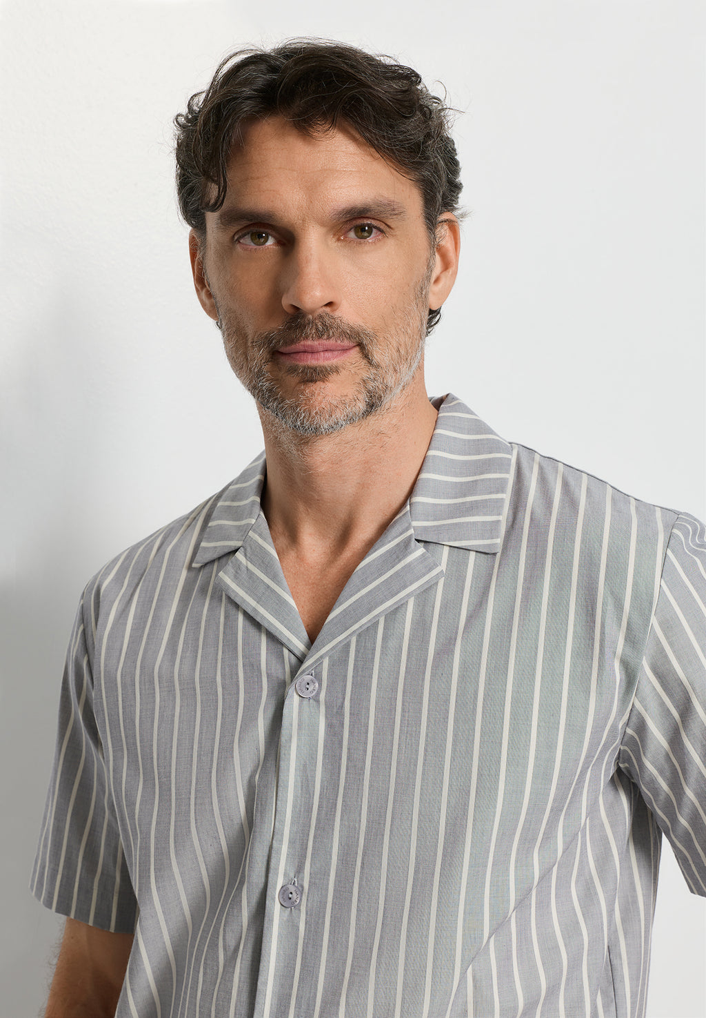 Night And Day S/Slv Henley Shirt | Denim Stripe 75754-3108