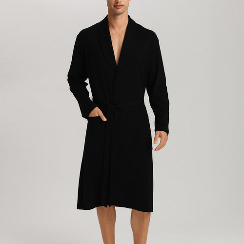 Night And Day Shawl Collar Cotton Robe | Black 75755-019