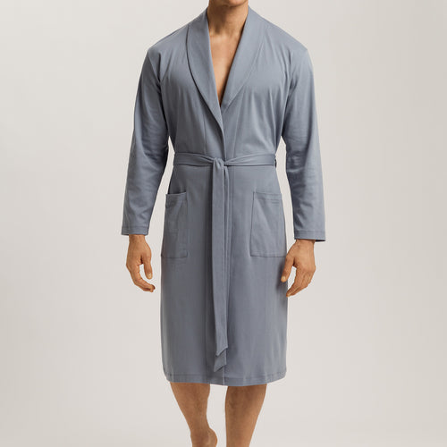 Night And Day Shawl Collar Cotton Robe 120cm | Cliff Grey 75755-2680