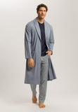 Night And Day Shawl Collar Cotton Robe 120cm | Cliff Grey 75755-2680