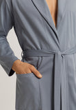 Night And Day Shawl Collar Cotton Robe 120cm | Cliff Grey 75755-2680