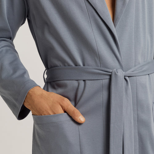 Night And Day Shawl Collar Cotton Robe 120cm | Cliff Grey 75755-2680