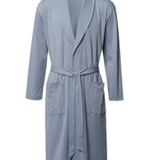 Night And Day Shawl Collar Cotton Robe 120cm | Cliff Grey 75755-2680
