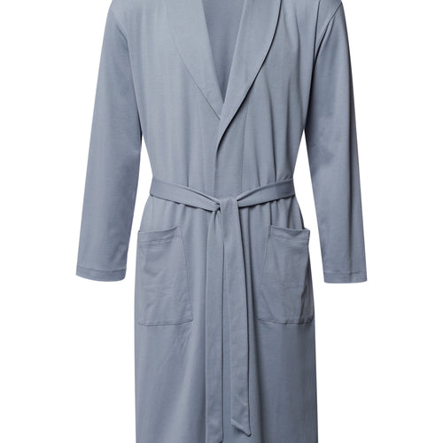 Night And Day Shawl Collar Cotton Robe 120cm | Cliff Grey 75755-2680