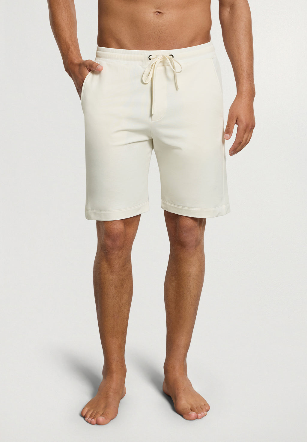 Natural Living Organic Cotton Drawstring Shorts | Misty White 75772-2123