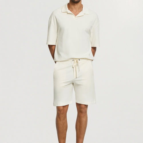 Natural Living Organic Cotton Drawstring Shorts | Misty White 75772-2123