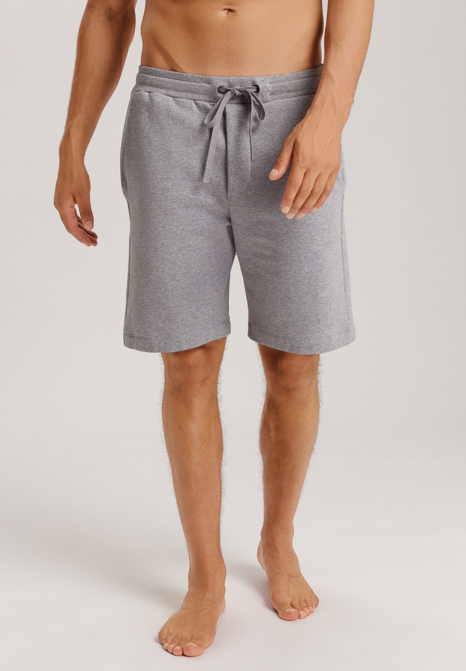 Natural Living Organic Cotton Drawstring Shorts | Grey Melange 75772-3014