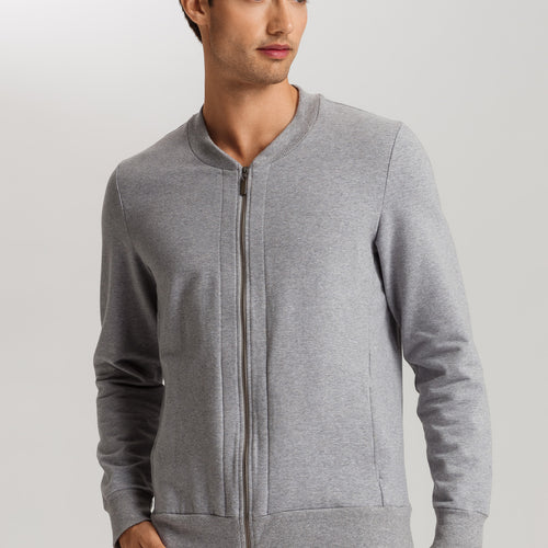 Natural Living Organic Cotton Zip-Up Sweatshirt | Grey Melange 75774-3014