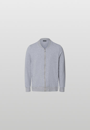 Natural Living Organic Cotton Zip-Up Jacket | Grey Melange 75774-3014