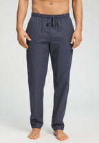 Cozy Comfort Flannel Pants Solid | Steel Melange/Bluebay 75782-3166