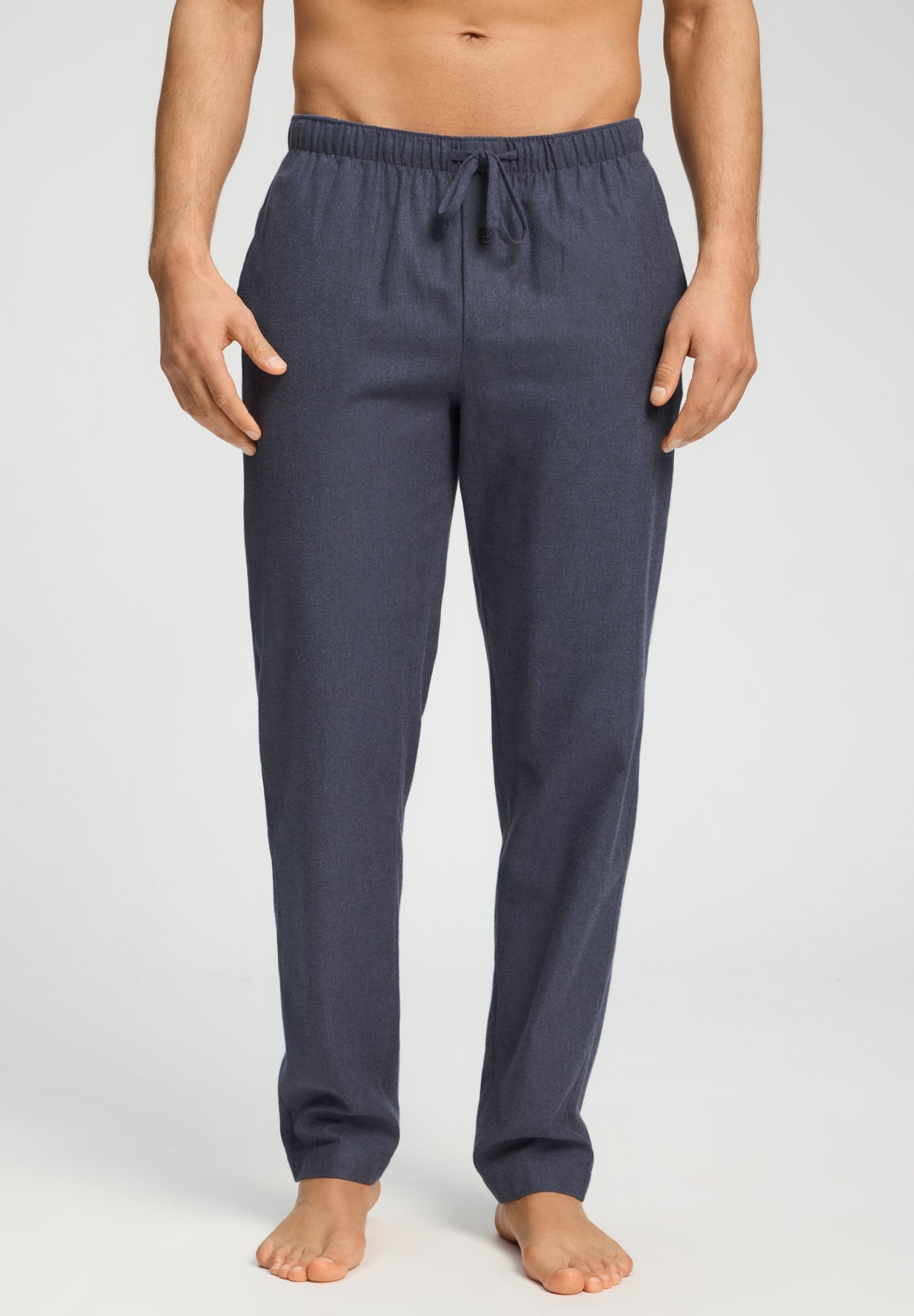 Cozy Comfort Flannel Pants Solid | Steel Melange/Bluebay 75782-3166