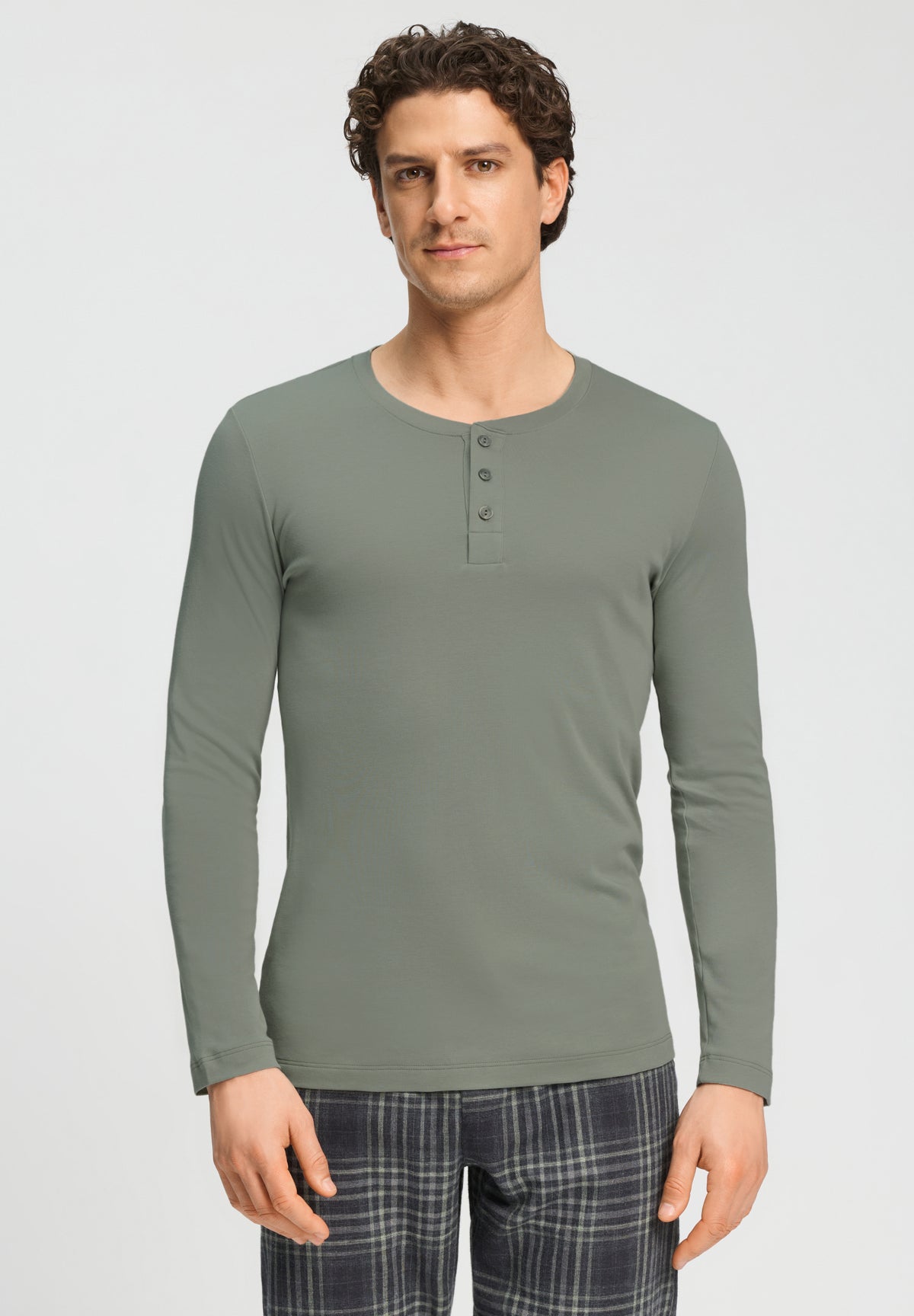 Cozy Comfort L/Slv Henley Shirt | Shadow 75783-2827