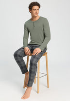 Cozy Comfort L/Slv Henley Shirt | Shadow 75783-2827