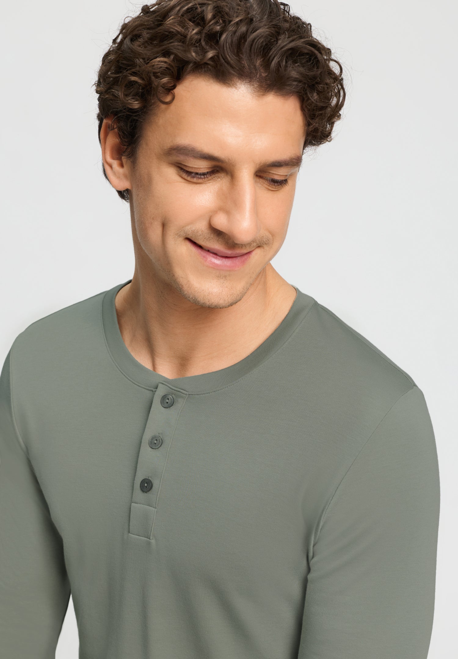 Cozy Comfort L/Slv Henley Shirt | Shadow 75783-2827