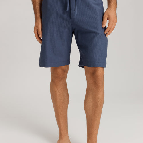 Loungy Summer Organic Cotton Drawsting Shorts | Vintage Indigo 75784-2617