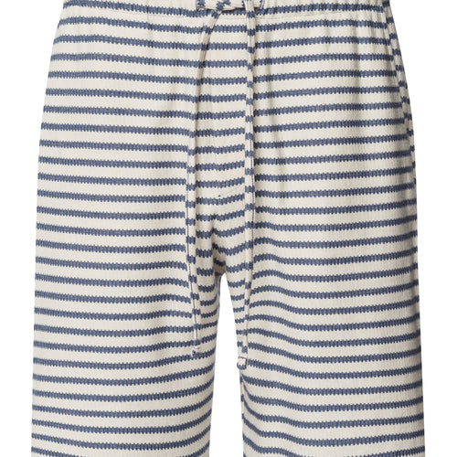 Loungy Summer Organic Cotton Drawsting Shorts | Deep Breeze Stripe 75784-3026