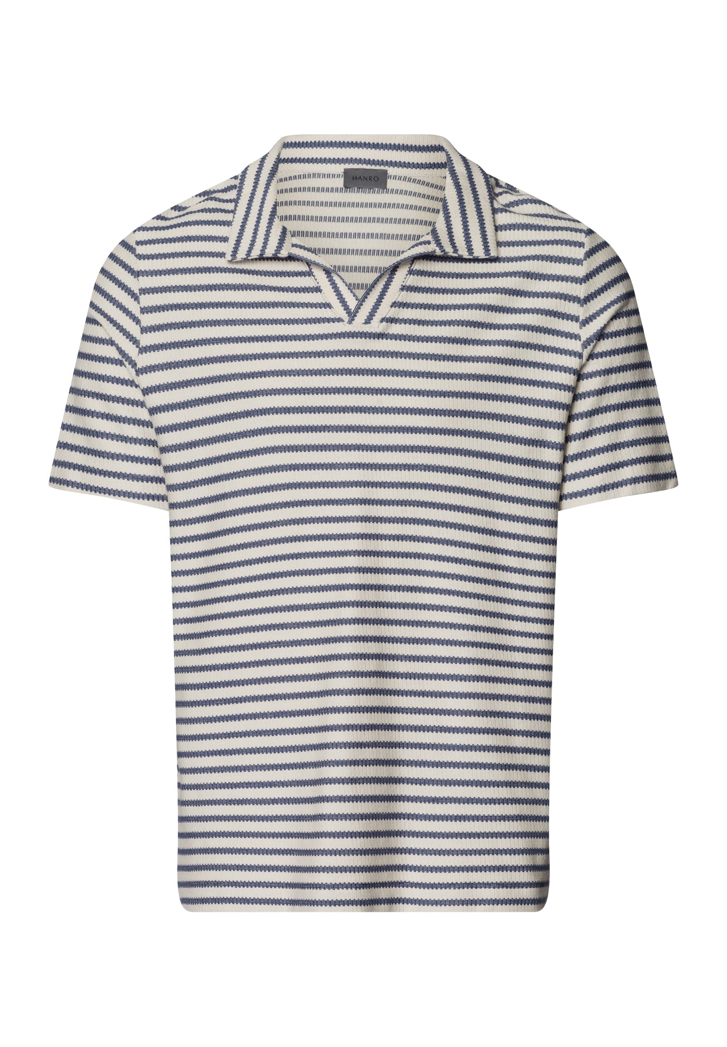 Loungy Summer S/Slv Shirt V-Neck | Deep Breeze Stripe 75785-3026