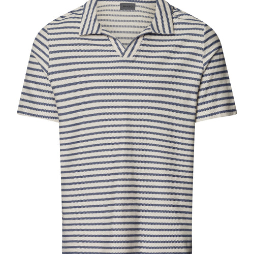 Loungy Summer S/Slv Shirt V-Neck | Deep Breeze Stripe 75785-3026