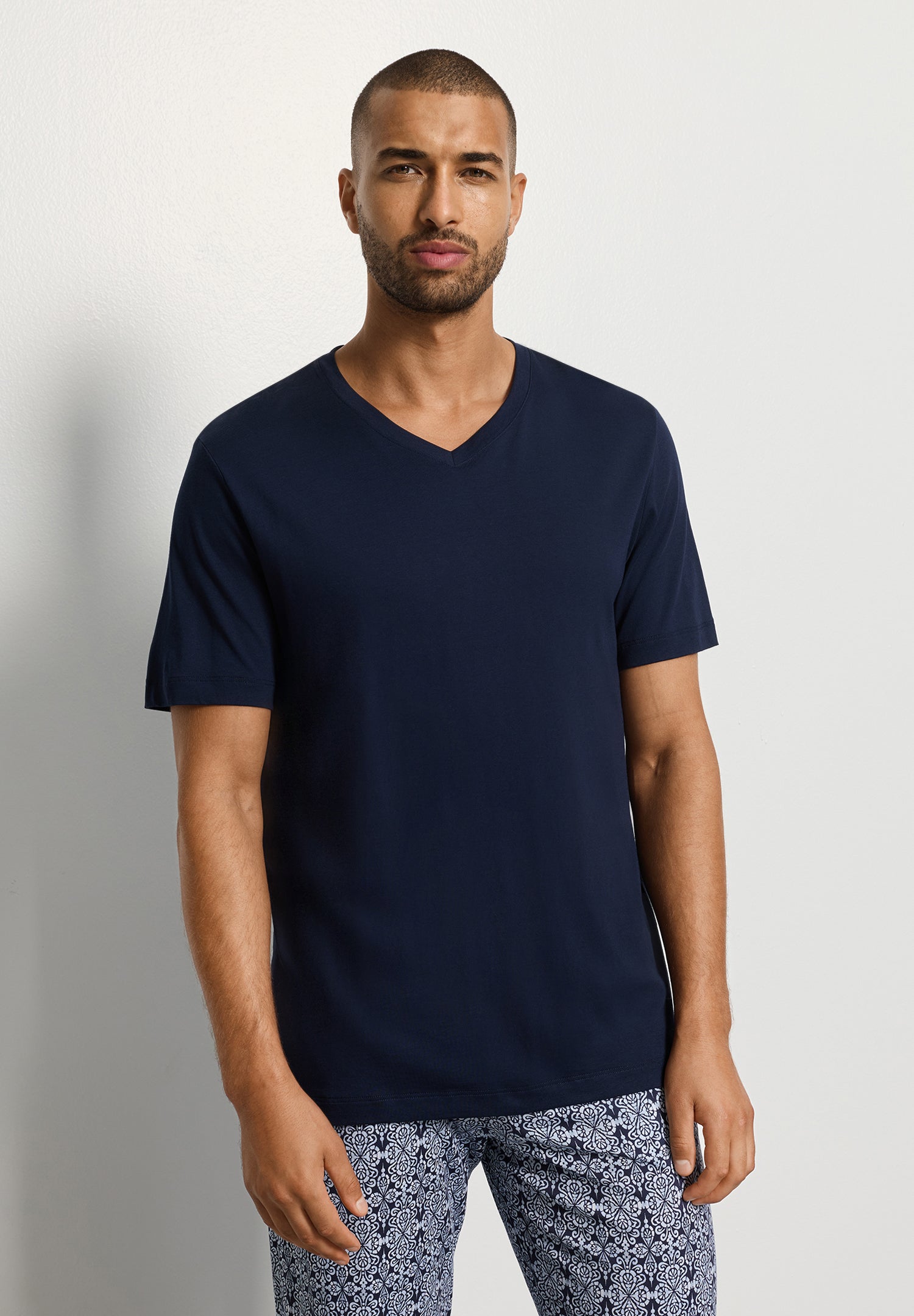 Night And Day Cotton and TENCEL™ V-Neck T-Shirt | Deep Navy 75797-1610