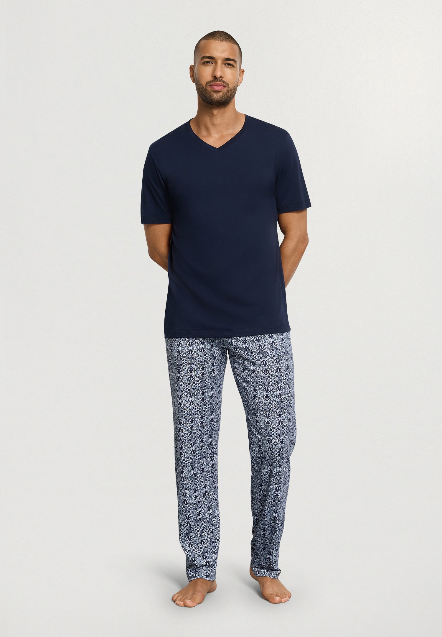 Night And Day Cotton and TENCEL™ V-Neck T-Shirt | Deep Navy 75797-1610