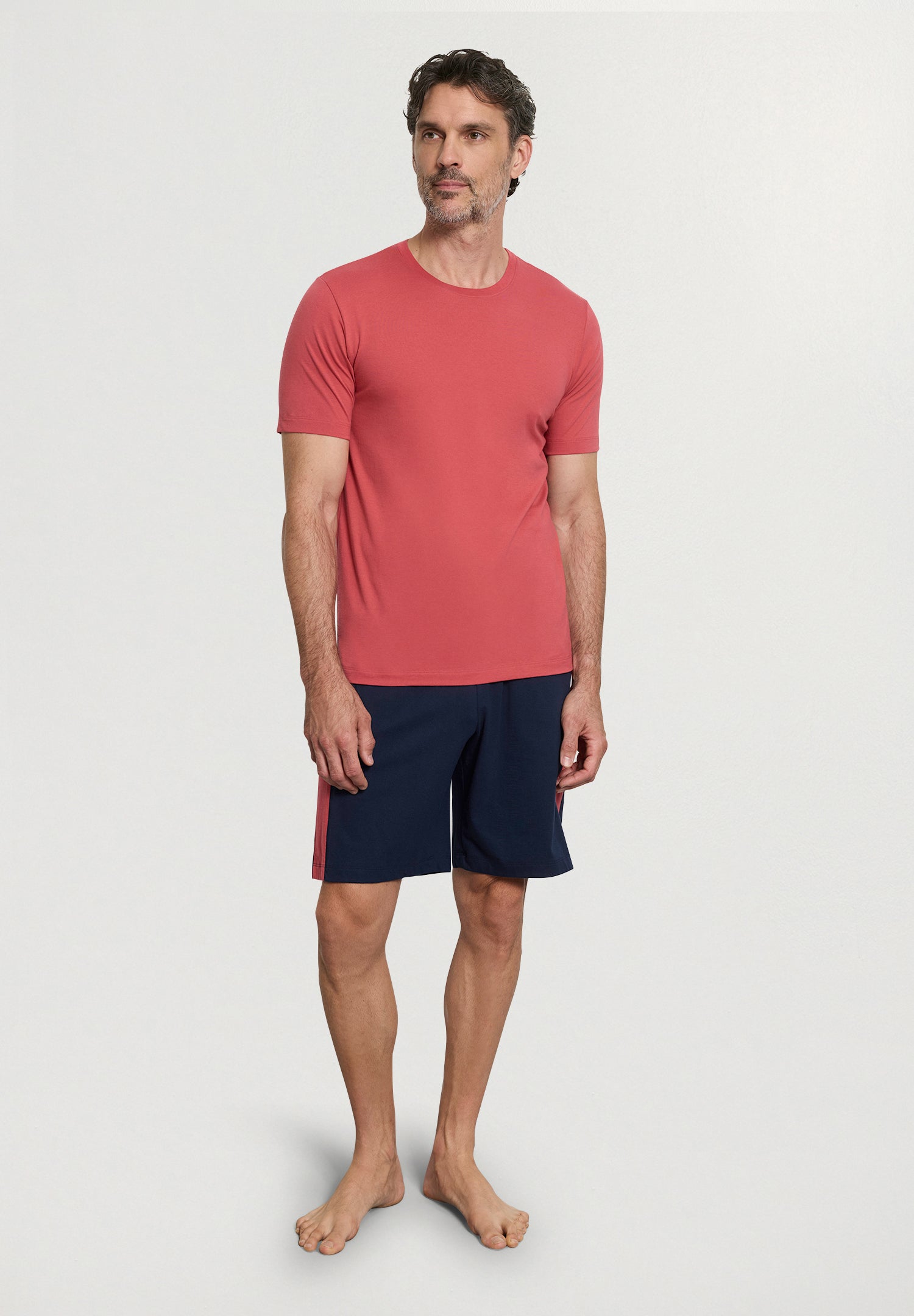 Night And Day Cotton Drawstring Shorts | Deep Navy/Garnet Rose 75824-2628