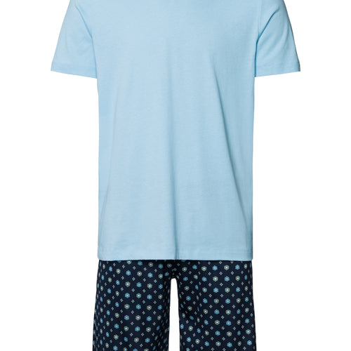 Night And Day Cotton V-Neck Short Pajama Set | Black/Periwinkle 75826-3003