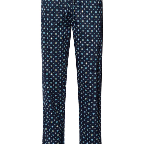 Night And Day Cotton Drawstring Pajama Pants | Black/Periwinkle 75829-3003